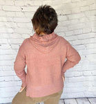 Hooded Ribbed Cinnamon Sweater