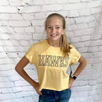 Yellow Cropped IOWA Outline Top