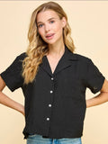 Casual Button Up Short Sleeve Top
