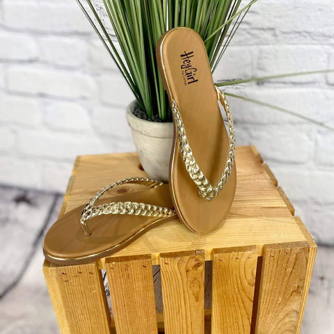 Gold Pigtail Sandal